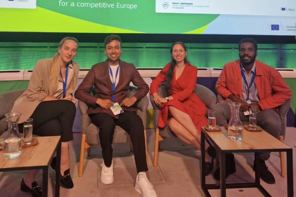 2024 EUSEW Young Energy Ambassadors Blanka Tarsoly, Devesh Mishra and Agnieszka Szostok in action